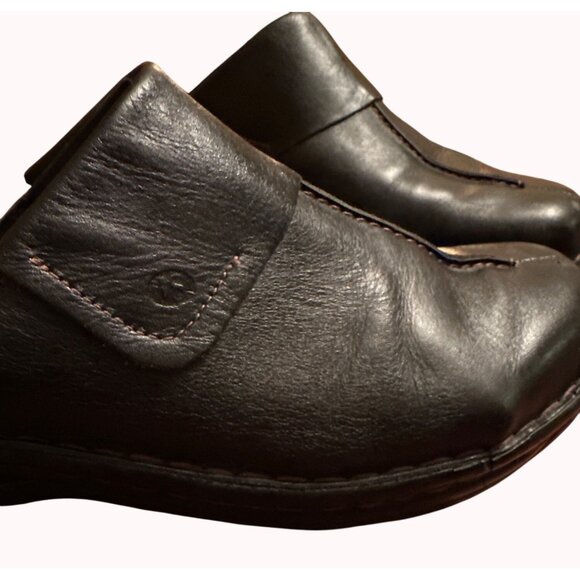Josef Seibel Women Black Leather Slip-On Clogs Size 42‎ Comfort European Size 11 - Picture 6 of 14